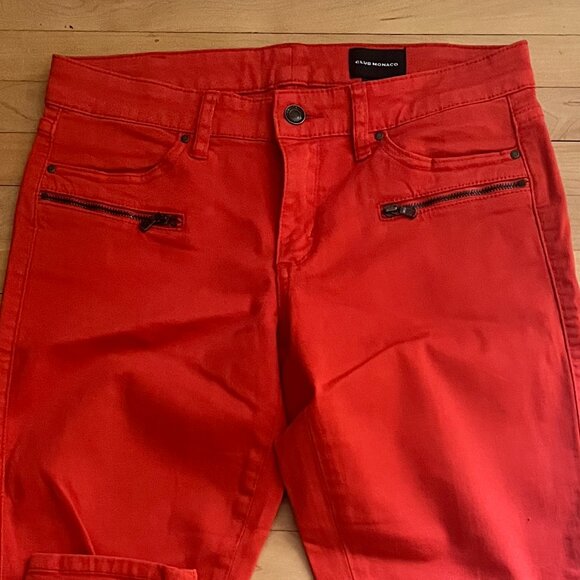 Club Monaco Orange Moto Pants, Size 6 - Picture 1 of 3
